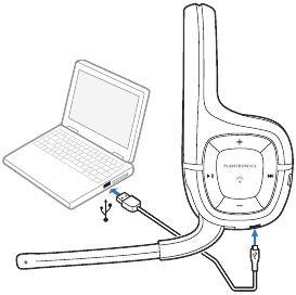Uw headset opladen met de USB-oplader