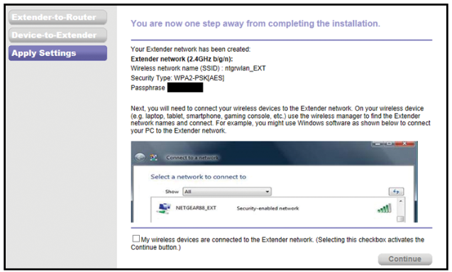 De WiFi Extender installeren - Verbinden met webbrowsersetup stap 3