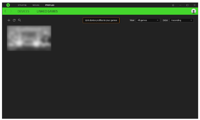 CONFIGUREREN - TABBLAD PROFIELEN - Subtabblad Gekoppelde games