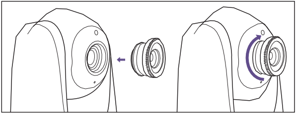 Groothoeklens installeren stap 2