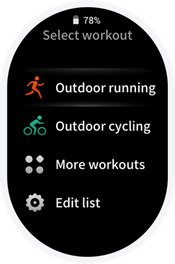 De workoutlijst bewerken Stap 1