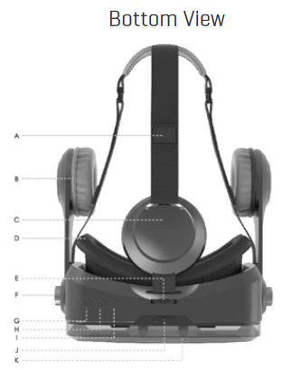 HEADSET DIAGRAM BOTTOM VIEW (HEADSET-DIAGRAM ONDERAANZICHT)