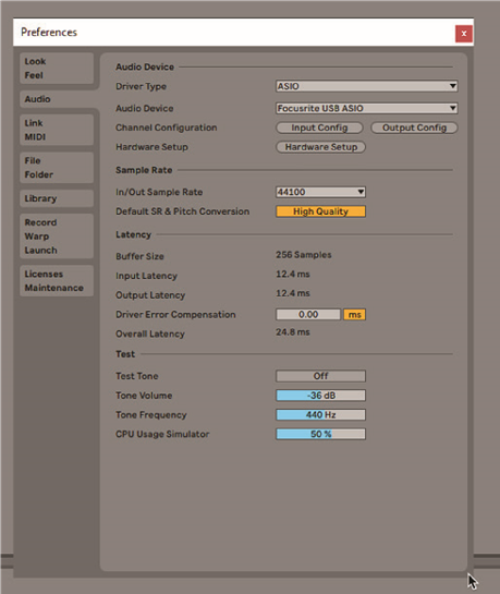 Audio-instelling in uw DAW Stap 1