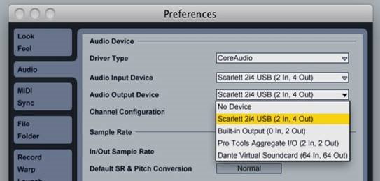 Audio-instellingen in uw DAW stap 1