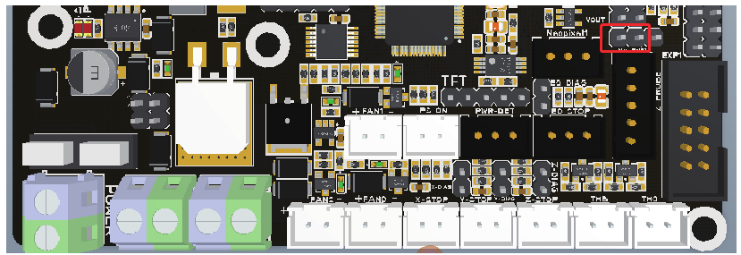 5V stroomvoorziening voor BLtouch, TFT, RGB interfaces - Om een externe BIGTREETECH DCDC5V V1.0 module te gebruiken