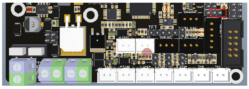 5V stroomvoorziening voor BLtouch, TFT, RGB interfaces - Om de onboard 5V PSU te gebruiken