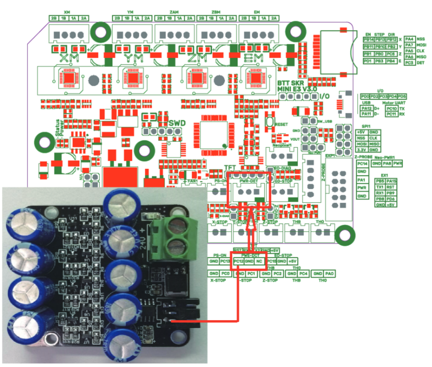 Moederbord Interfaces - Aansluiting op BTT UPS 24V V1.0