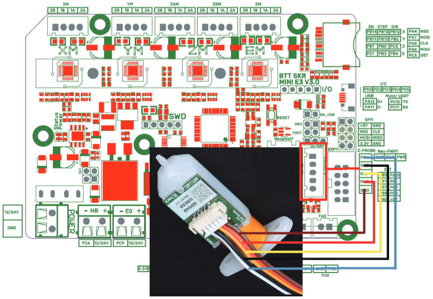 Moederbord Interfaces - Aansluiting op BL touch