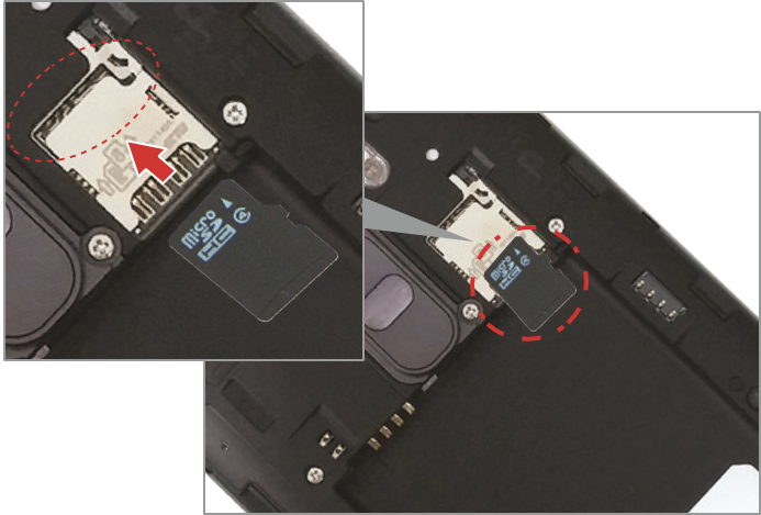Plaats de microSD-kaart