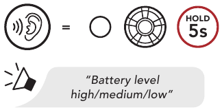 Het batterijniveau controleren - Hoorbare methode