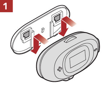 De gelijmde montageadapter gebruiken voor de hoofdunit van de headset Stap 1