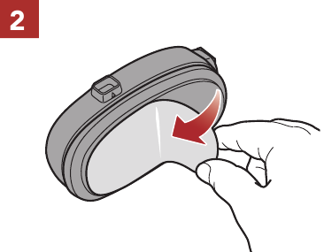 De gelijmde montageadapter gebruiken voor de hoofdunit van de headset Stap 2