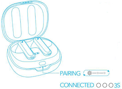 Bluetooth-koppeling - controleer de LED-indicatoren op de oplaadcase