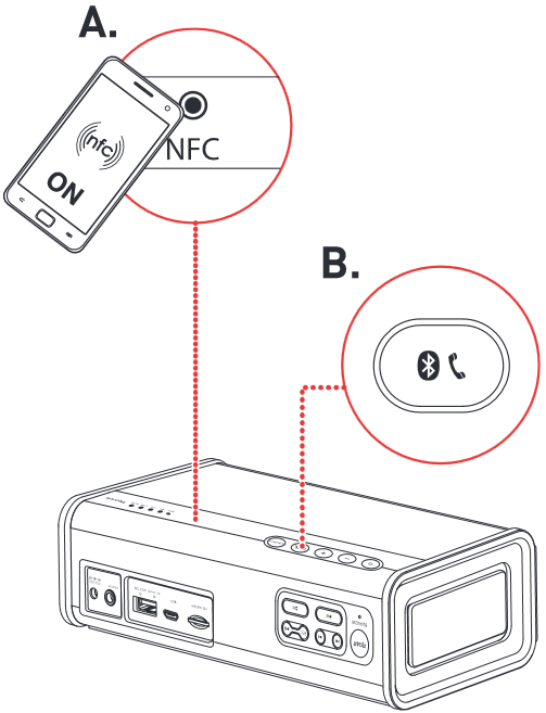 Uw luidsprekers verbinden - Bluetooth / NFC