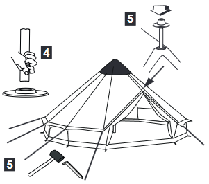 De tent monteren en opzetten Stap 2
