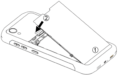 Batterij plaatsen stap 2