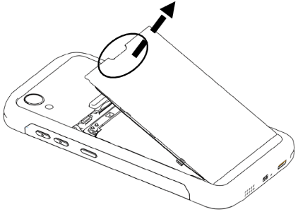 Batterijklep verwijderen stap 2