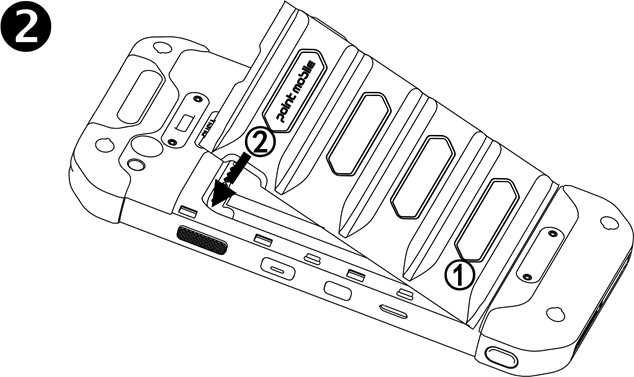 Batterij plaatsen stap 2
