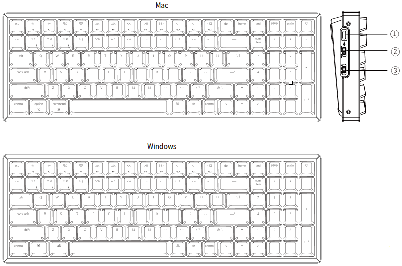 K4 BLUETOOTH MECHANISCH TOETSENBORD OVERZICHT