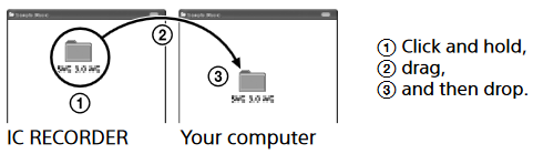 Bestanden van de IC-recorder naar uw computer kopi&euml;ren