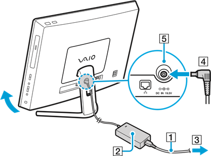 AC-adapter aansluiten
