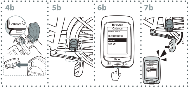 Installeer de Snelheids-/Cadans-/Dubbele Sensor (Optioneel) Stap 3