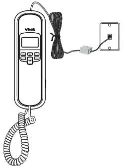 Wand naar bureau installatie - Stap 3 - Steek het telefoonsnoer in
