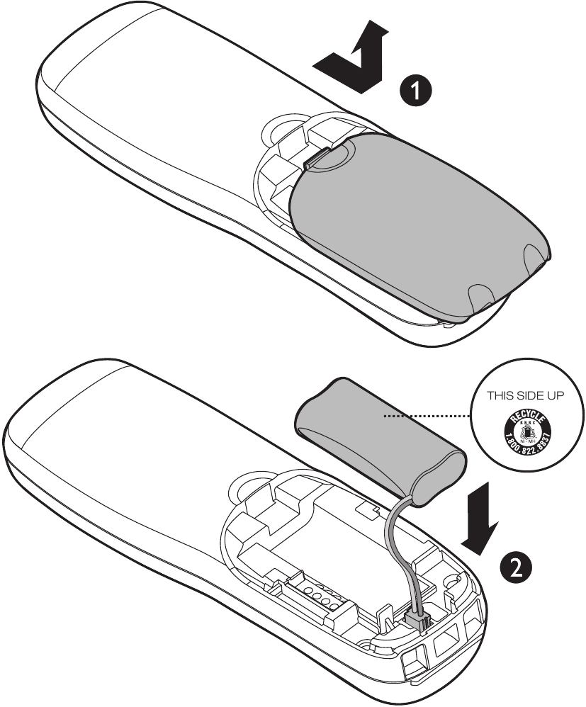 De batterij plaatsen - stap 1