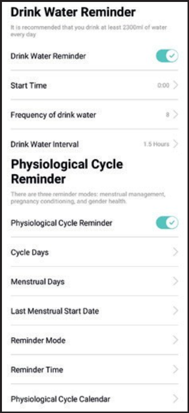 DA FIT APPLICATIE - Apparaat-Drink Water Herinnering