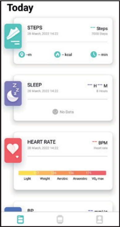 DA FIT APPLICATIE - Hoofdpagina