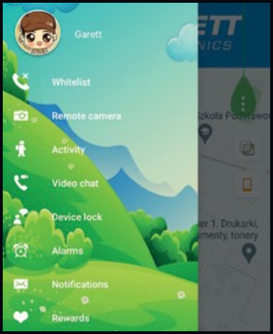 GARETT TRACKER APP - Pop-upmenu