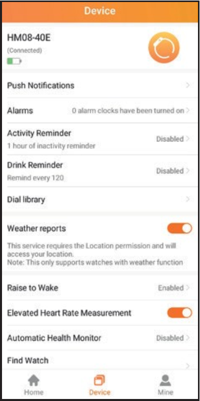 FITCLOUDPRO APP - Apparaat