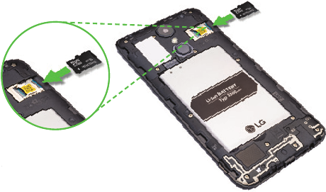 De batterij en kaarten plaatsen - Stap 3