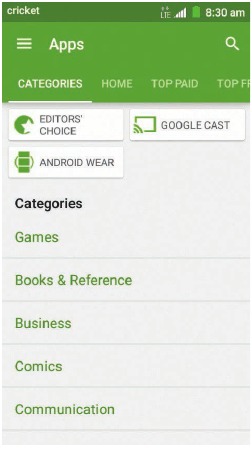 Navigeren in Google Play