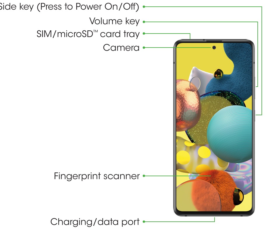 Kennismaken met je Galaxy A51 5G - Voorkant