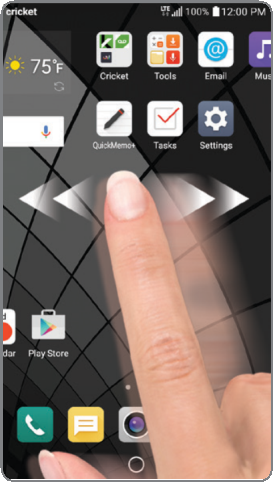 Het touchscreen gebruiken