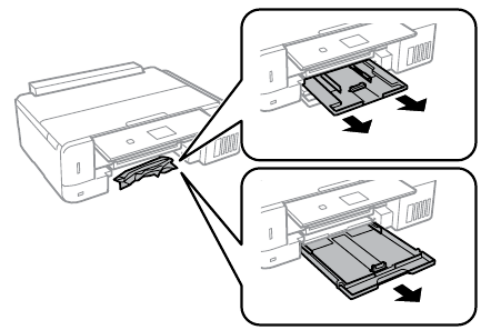 Papiercassette eruit trekken