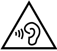 Afbeelding van hoofdtelefoon die hard geluid aangeeft
