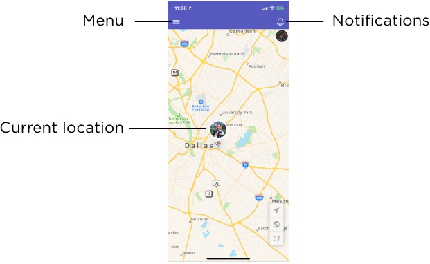 Startscherm van de app