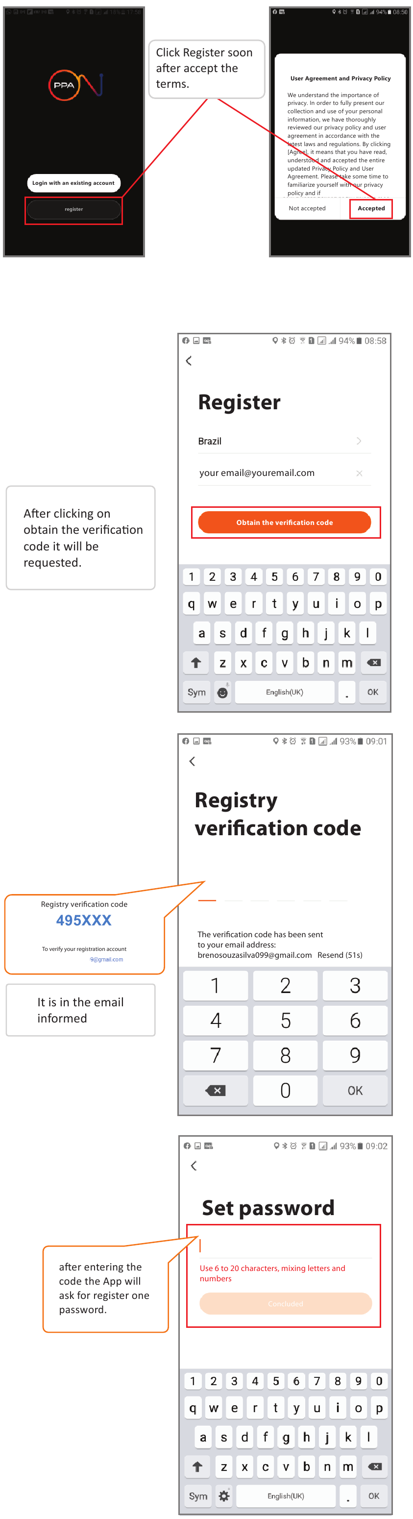 REGISTRATIE IN APP - Stap 1