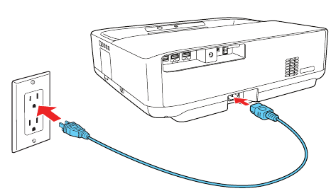Uw projector inschakelen - Stap 1