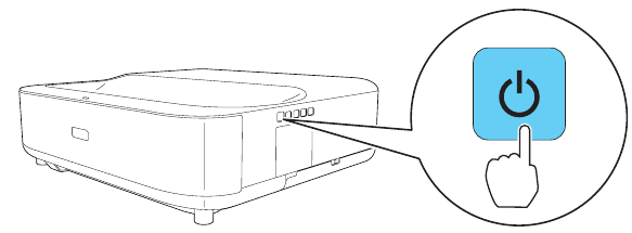 Uw projector inschakelen - Stap 2