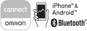 OMRON connect - App voor het uploaden van meetgegevens naar een smart device.
