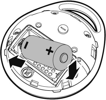Batterij plaatsen - Stap 1