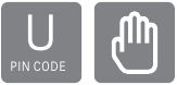 Voer de gebruikerscode in en raak de palm aan
