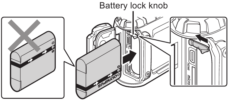 De batterij en kaart plaatsen en verwijderen - Stap 2