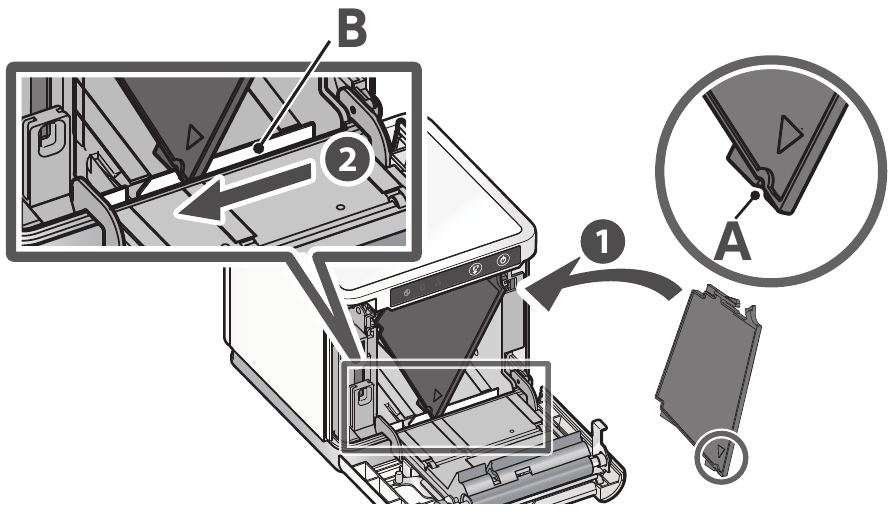 De printer installeren - Stap 4 - De papierrol installeren