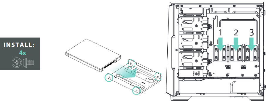OPSLAG INSTALLATIE - 2.5&rdquo; SSD
