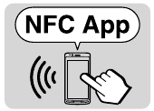 De NFC-ontvangstgevoeligheid is afhankelijk van het apparaat. Als het niet lukt om meerdere keren met een smartphone via One-touch verbinding te maken, maak dan verbinding met het systeem via een schermbediening.