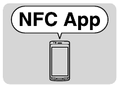 Controleer of de app 'NFC Easy Connect' op de smartphone wordt weergegeven.